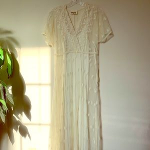 Full length lace dress with slip